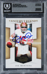 49ers Joe Montana Signed 2008 Donruss Threads #8 57/250 Card Auto 10! BAS Slab