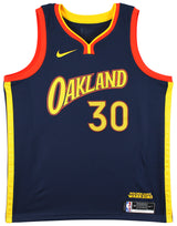 Warriors Stephen Curry Authentic Signed Navy Blue Nike Swingman Jersey JSA