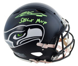 Seahawks Kenneth Walker III "SB LX MVP" Signed F/S Speed Proline Helmet BAS Wit