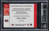 49ers Joe Montana Signed 2001 Fleer Showcase #10 Card Auto Grade 10! BAS Slabbed