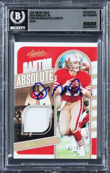 49ers Joe Montana Signed 2024 Absolute Gold #1 42/99 Card Auto 10! BAS Slabbed