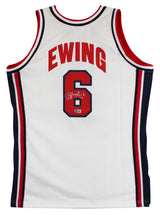 Knicks Patrick Ewing Signed White M&N 1992 USA Authentic Jersey BAS #BV01199