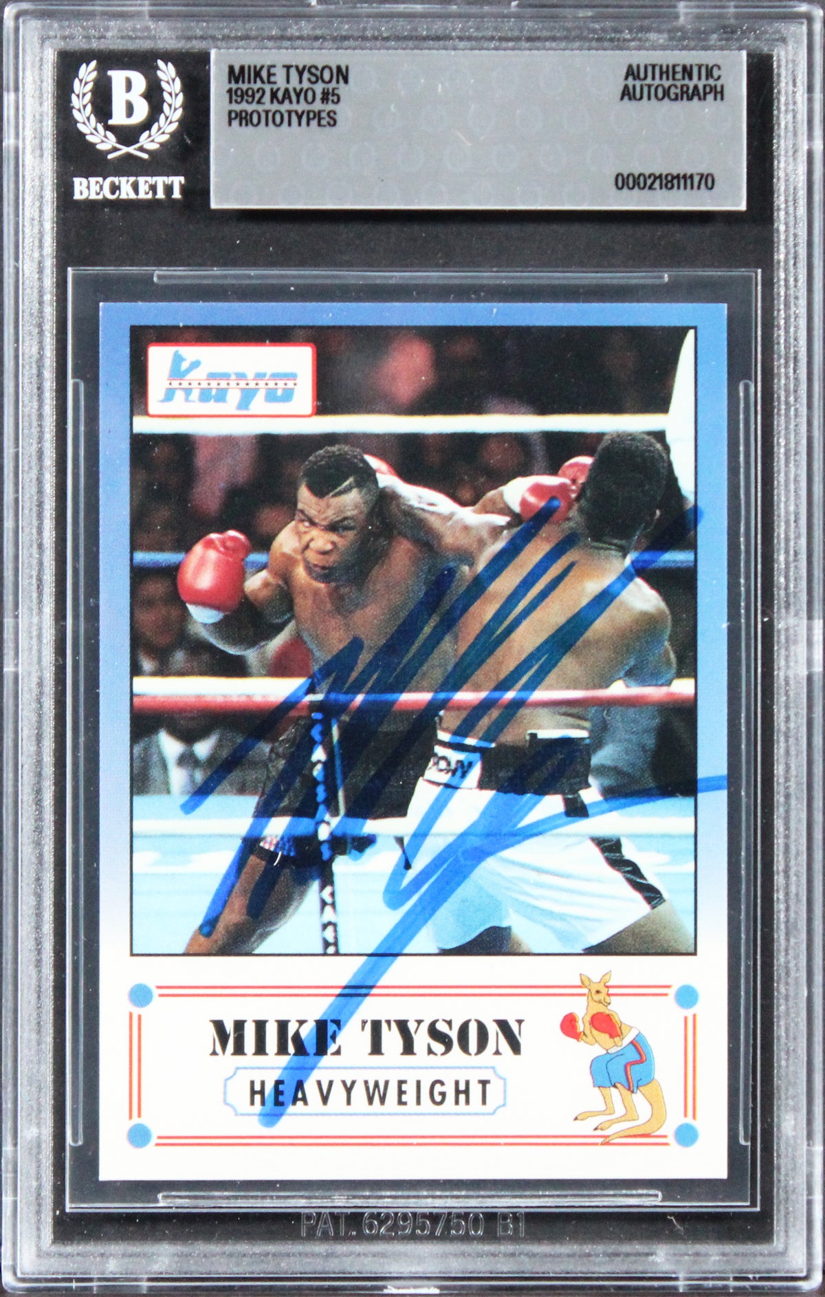 Mike Tyson Authentic Signed 1992 Kayo Prototypes #5 Card Autographed BAS Slabbed