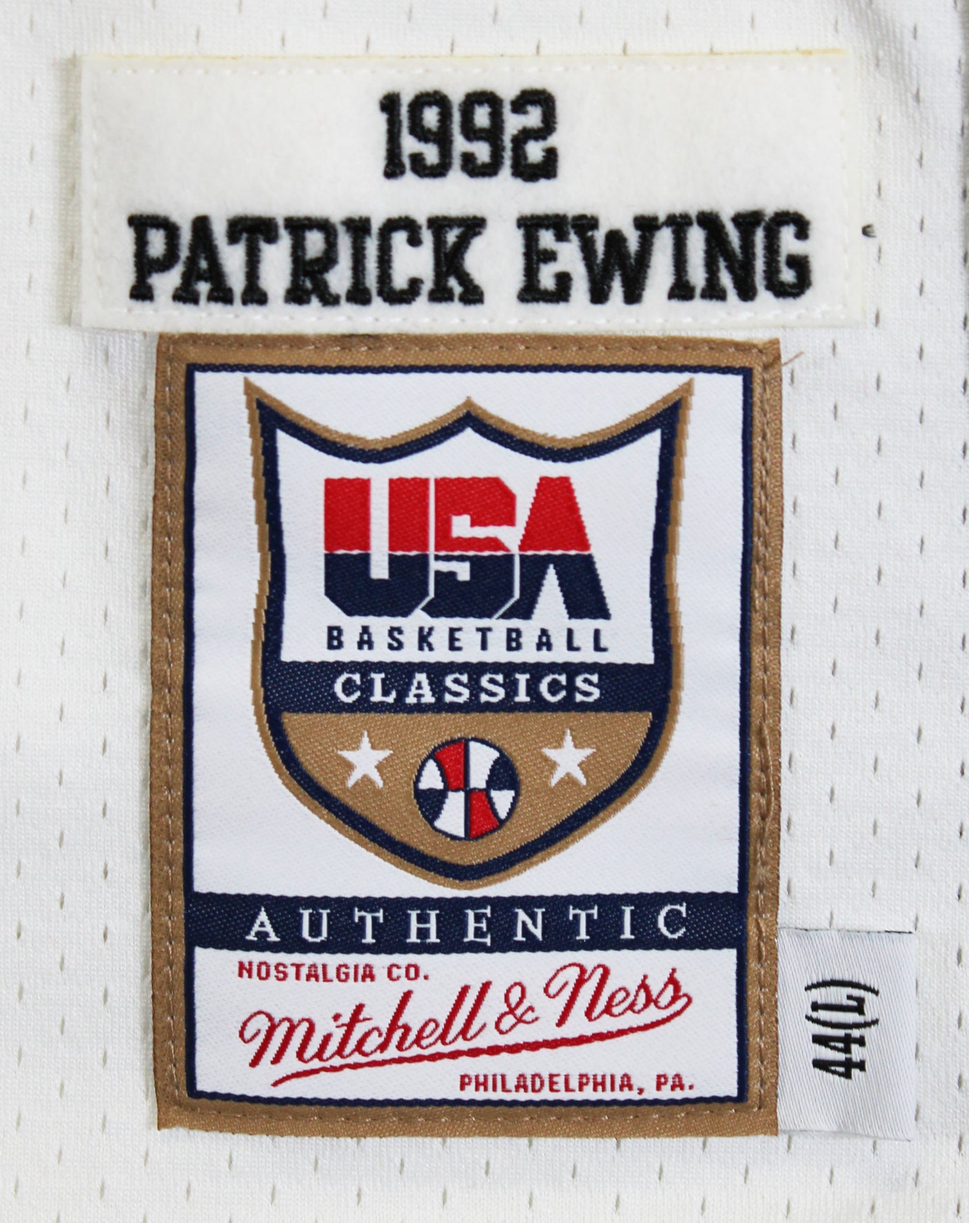 Knicks Patrick Ewing Signed White M&N 1992 USA Authentic Jersey BAS #BV01199