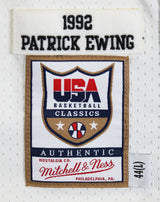 Knicks Patrick Ewing Signed White M&N 1992 USA Authentic Jersey BAS #BV01199