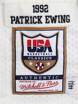Knicks Patrick Ewing Signed White M&N 1992 USA Authentic Jersey BAS #BV01198