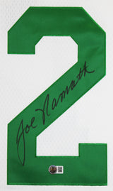 Jets Joe Namath Authentic Signed White M&N Jersey BAS Witnessed #3W324309