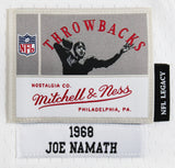 Jets Joe Namath Authentic Signed White Mitchell & Ness Jersey BAS Witnessed