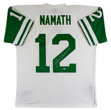 Jets Joe Namath Authentic Signed White Mitchell & Ness Jersey BAS Witnessed