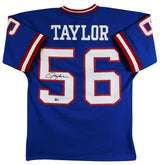 Giants Lawrence Taylor Signed 1986 Blue M&N Throwback Authentic Jersey BAS