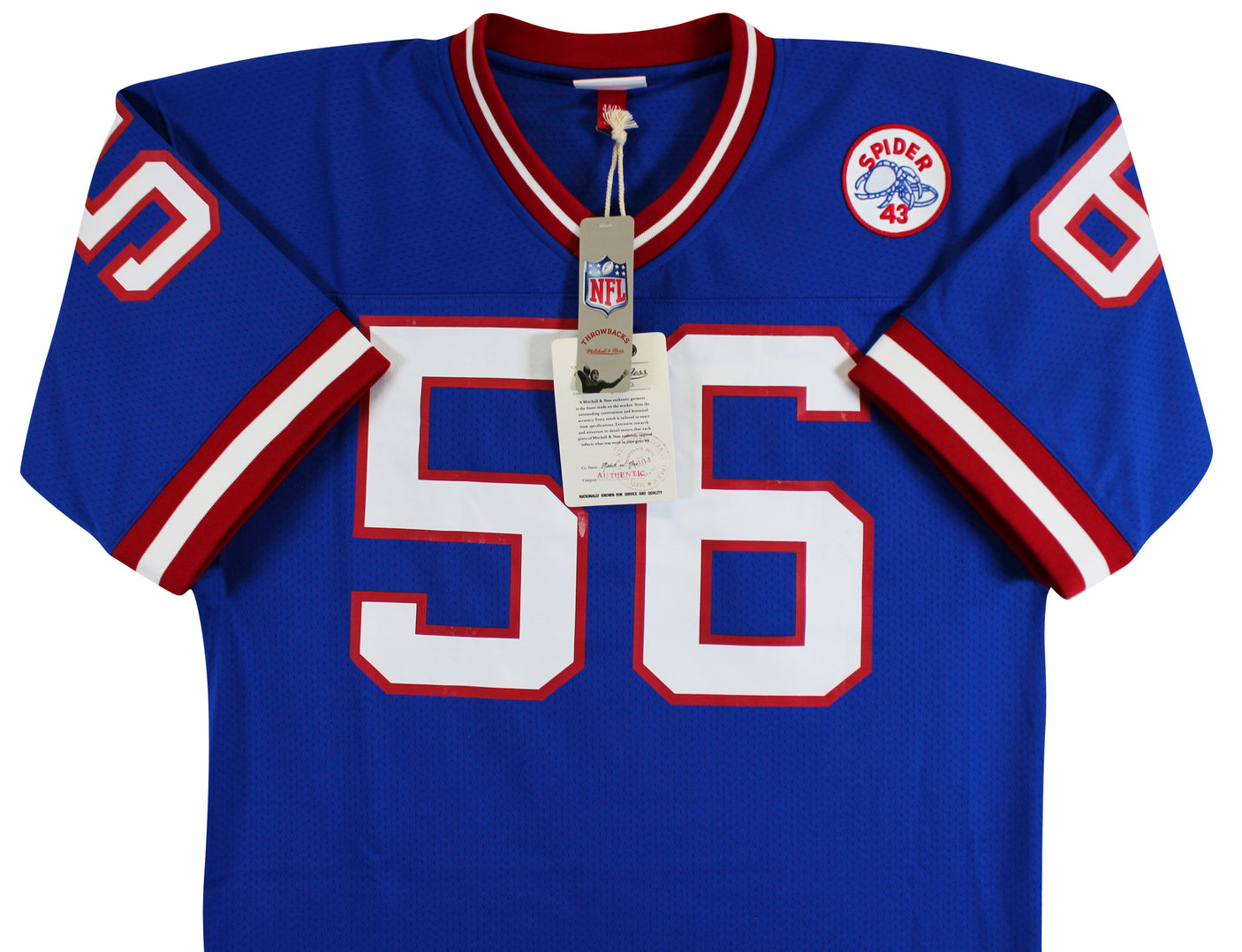 Giants Lawrence Taylor Signed 1986 Blue M&N Throwback Authentic Jersey BAS