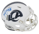 Rams Marshall Faulk Signed Salute To Service III Speed Mini Helmet BAS Witnessed