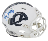 Rams Marshall Faulk Signed Salute To Service III Speed Mini Helmet BAS Witnessed
