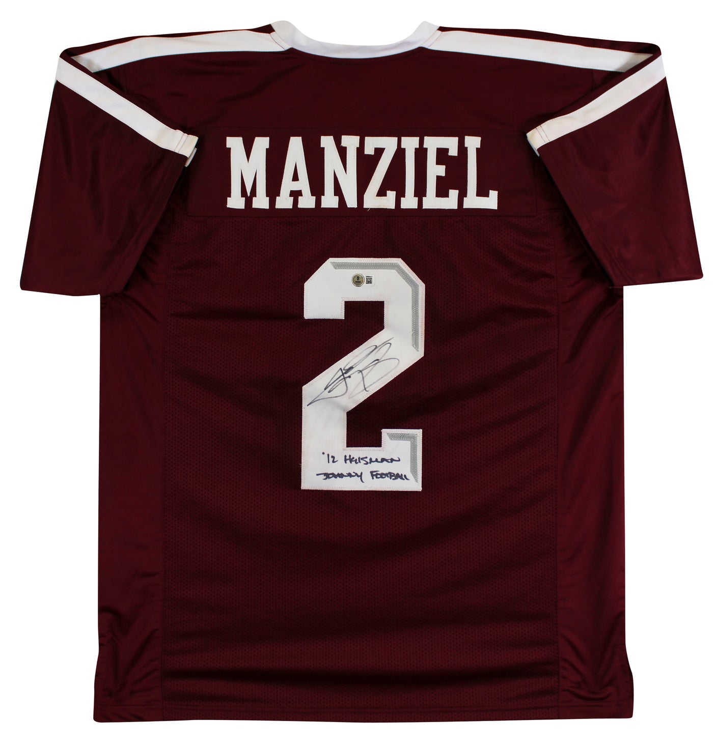 Texas A&M Johnny Manziel "2x Insc" Signed Maroon Pro Style Jersey BAS #2W560221