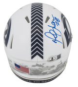 Rams Marshall Faulk Signed Salute To Service III Speed Mini Helmet BAS Witnessed