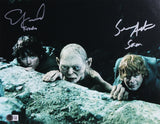 LOTR (6) Wood, Astin, Mortensen, Serkis, Davies, Bloom Signed Framed Display BAS