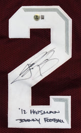 Texas A&M Johnny Manziel "2x Insc" Signed Maroon Pro Style Jersey BAS #2W560221