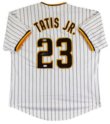 Fernando Tatis Jr. Signed White Pinstripe Pro Style Jersey BAS #BU55020