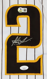 Fernando Tatis Jr. Signed White Pinstripe Pro Style Jersey BAS #BU55021