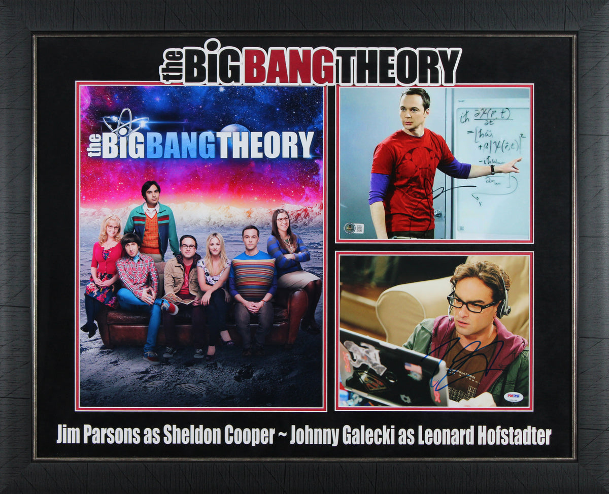 Jim Parsons & Johnny Galecki The Big Bang Theory Signed Framed Display BAS