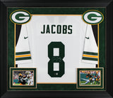 Packers Josh Jacobs Authentic Signed White Nike Game Framed Jersey BAS Witnessed