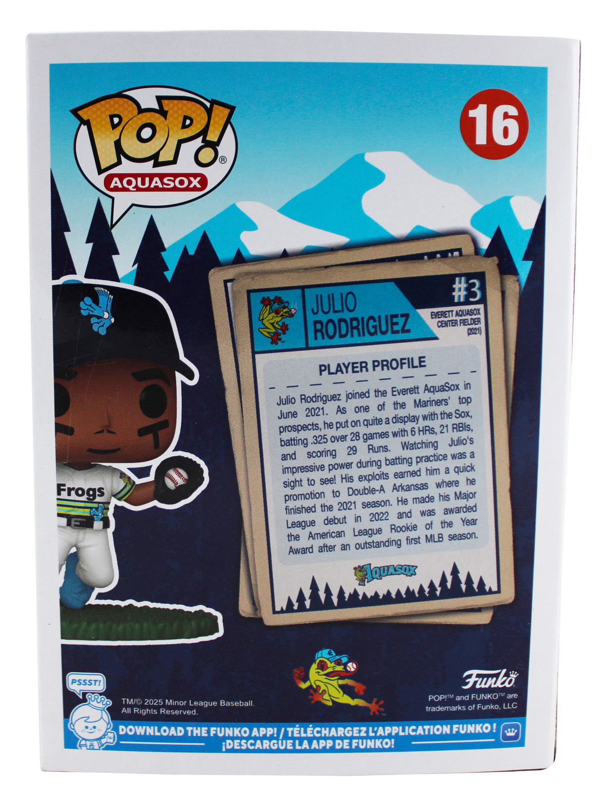 Julio Rodriguez Signed Everett AquaSox #16 Funko Pop Vinyl Figure JSA #CD80427