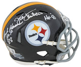 Steelers Jack Ham & Jack Lambert "HOF" Signed Speed Mini Helmet BAS Witnessed 2