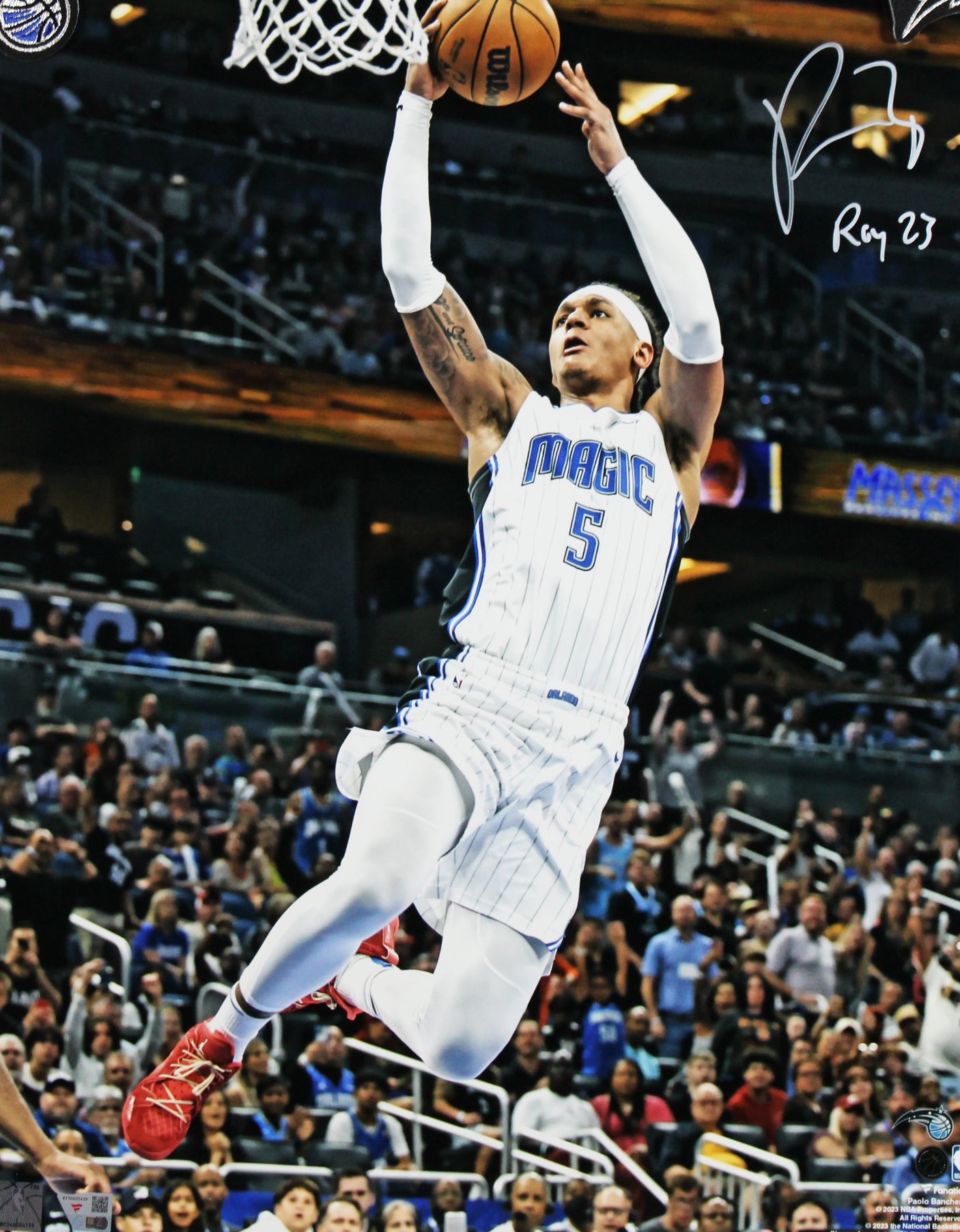 Magic Paolo Banchero "ROY 23" Authentic Signed 16x20 Framed Photo Fanatics