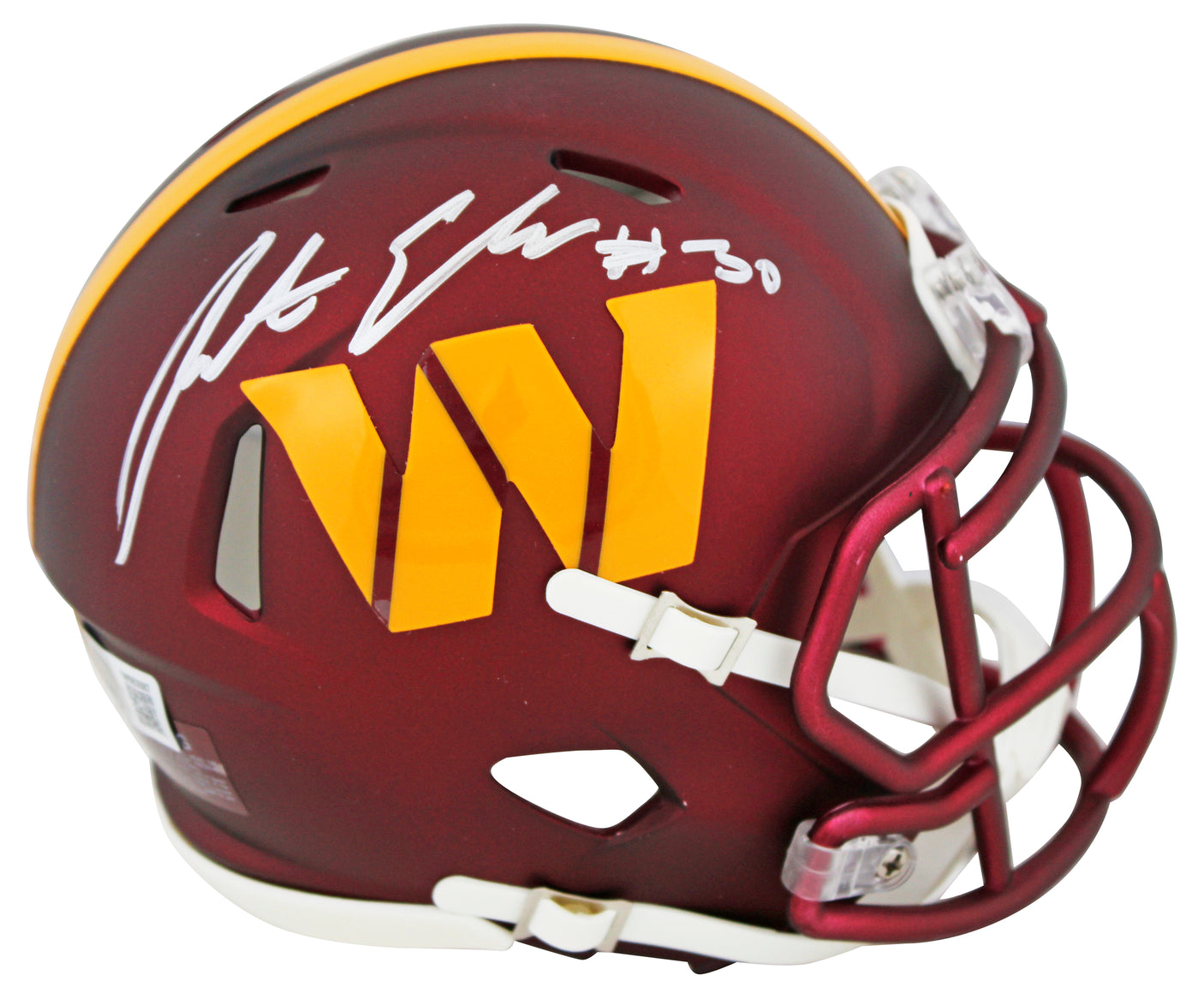 Commanders Austin Ekeler Authentic Signed Speed Mini Helmet W/ Case BAS Witness