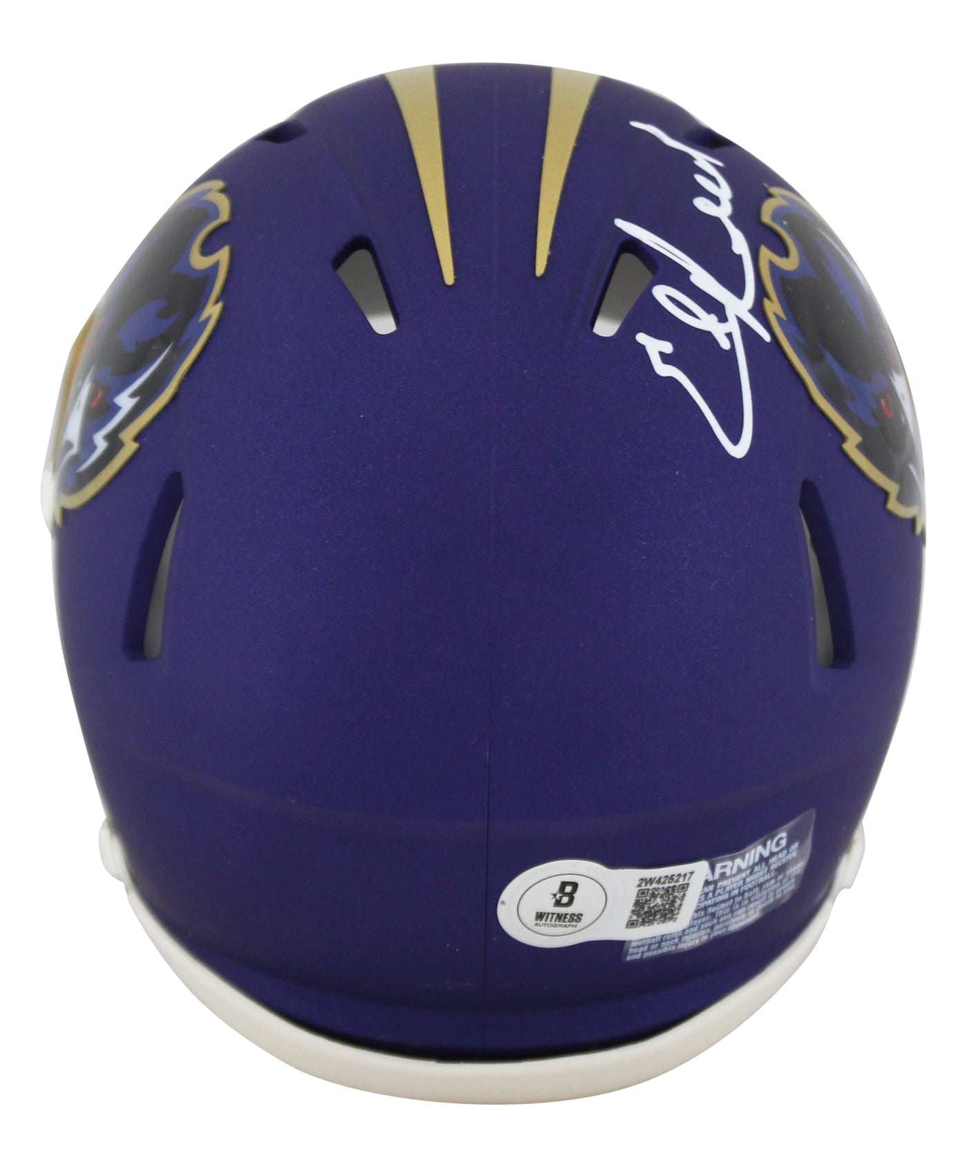 Ravens Ed Reed Signed 2024 On-Field Alt Speed Mini Helmet W/ Case BAS Witnessed
