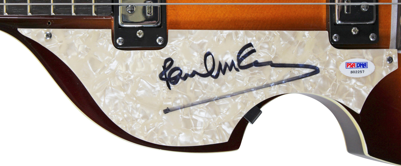 Paul McCartney The Beatles Signed Left Handed Hofner Violin Bass Guitar PSA/DNA