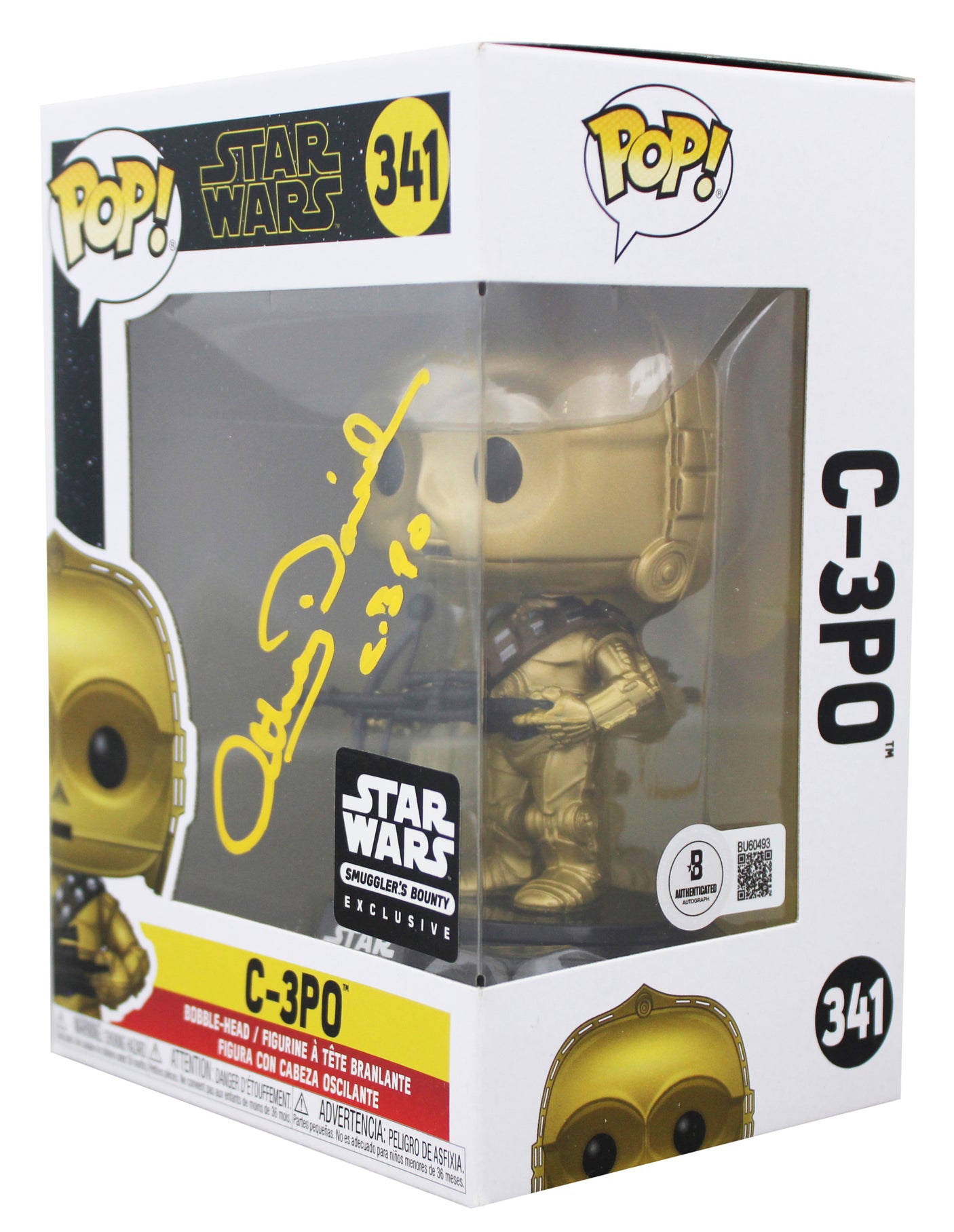 Anthony Daniels Star Wars "C-3PO" Signed #341 Funko Pop Figure BAS #BU60493