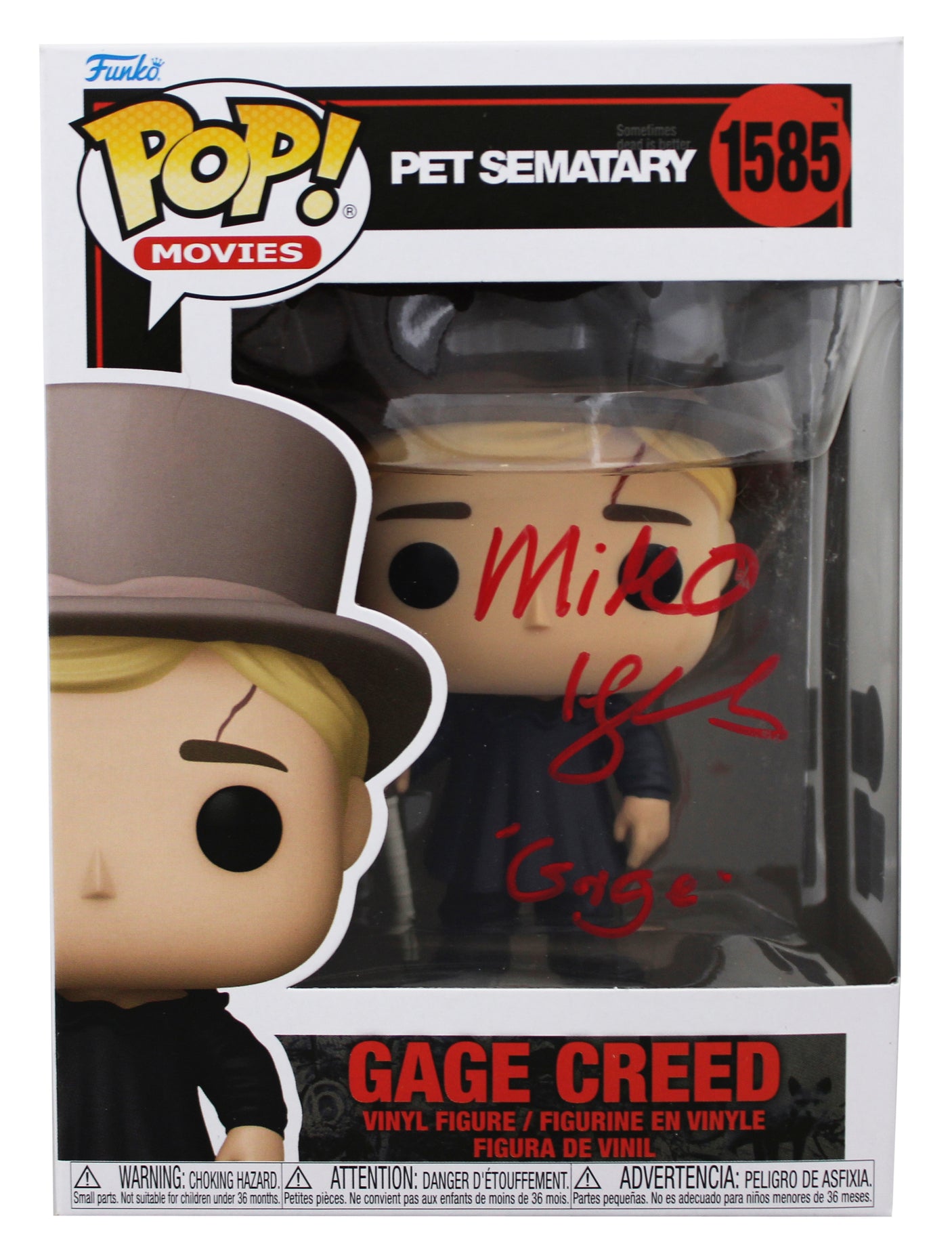 Miko Hughes Pet Sematary "Gage" Signed #1585 Funko Pop Vinyl Figure BAS #BU60492