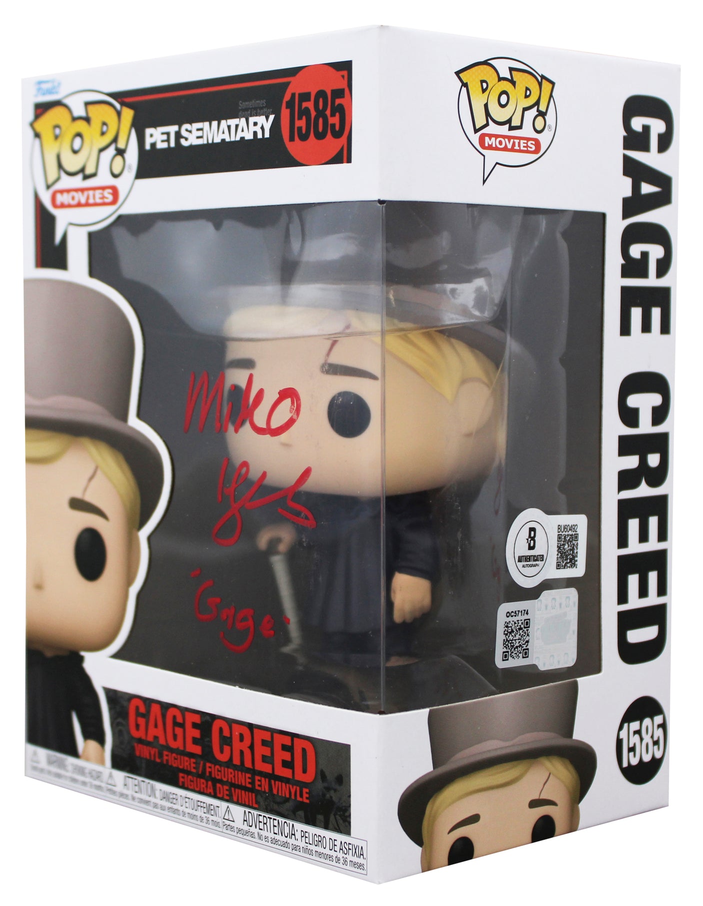 Miko Hughes Pet Sematary "Gage" Signed #1585 Funko Pop Vinyl Figure BAS #BU60492