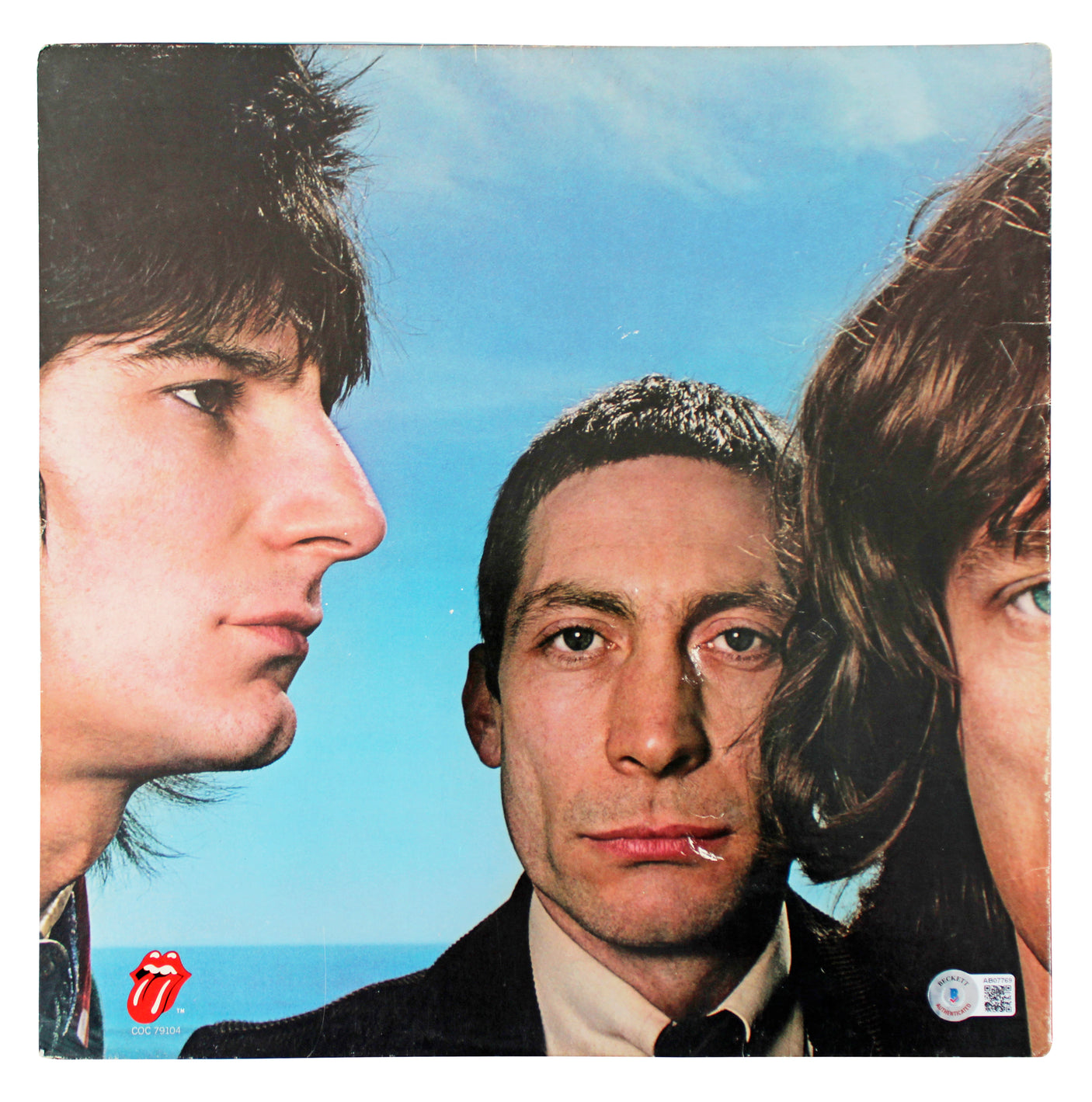 Rolling Stones (4) Jagger, Richards, Wood +1 Signed Album Cover BAS #AB07769