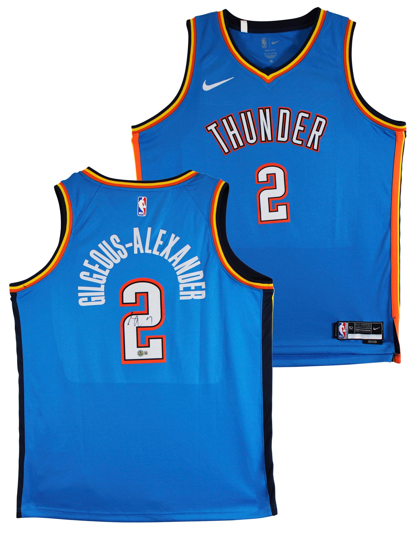Thunder Shai Gilgeous-Alexander Signed Blue Nike Icon Edition Jersey BAS