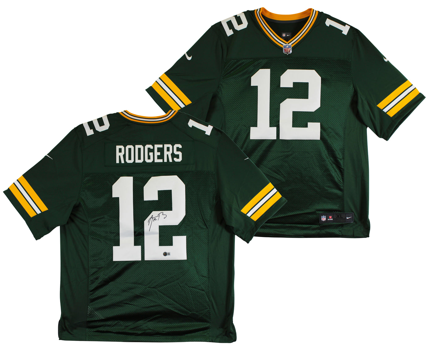 Packers Aaron Rodgers Authentic Signed Green Nike Jersey Autographed BAS