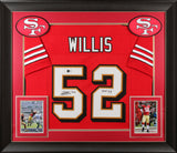 Patrick Willis "HOF 24" Signed Red Pro Style Framed Jersey w/ Dropshadow BAS W 2