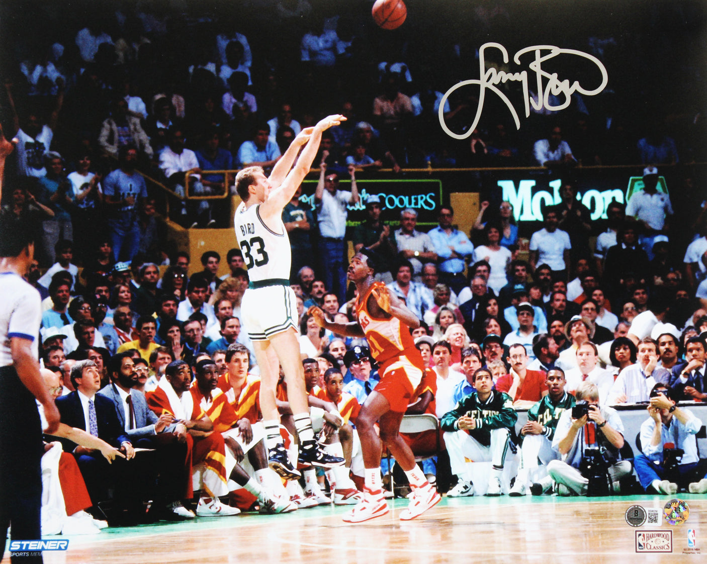 Celtics Larry Bird Authentic Signed 16x20 Horizontal Shooting Photo BAS