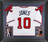 Chipper Jones Authentic Signed White Pro Style Framed Jersey JSA Wit #WPP593162