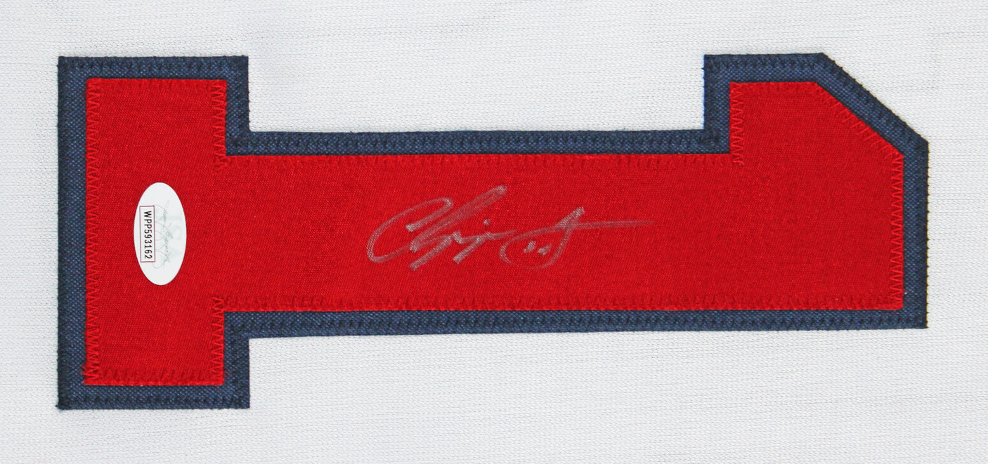Chipper Jones Authentic Signed White Pro Style Framed Jersey JSA Wit #WPP593162