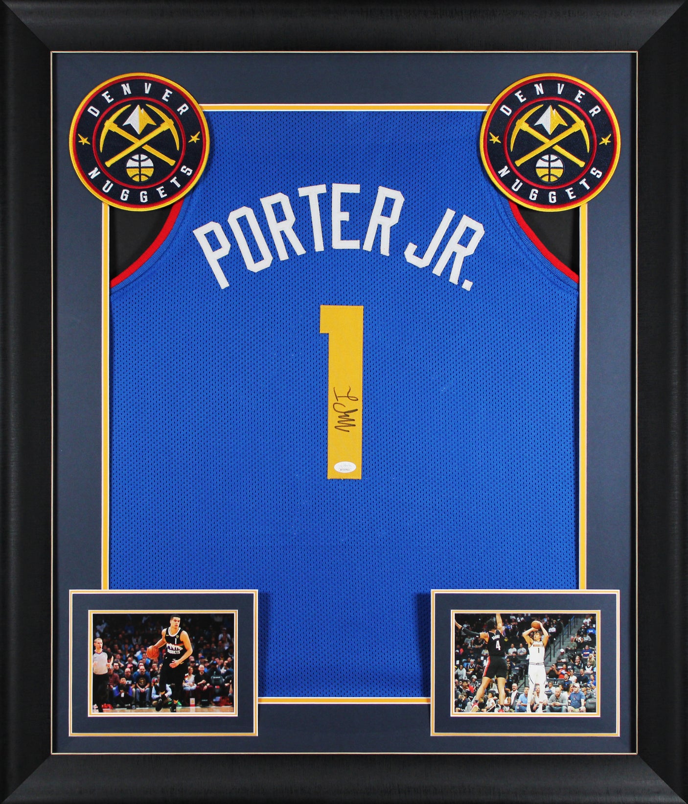Michael Porter Jr. Signed Blue Pro Style Framed Jersey JSA Witness #WIT357915