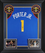 Michael Porter Jr. Signed Blue Pro Style Framed Jersey JSA Witness #WIT357915