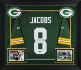 Packers Josh Jacobs Authentic Signed Green Nike Game Framed Jersey BAS Witnessed