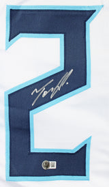 Tony Pollard Authentic Signed White Pro Style Jersey Autographed BAS Witnessed