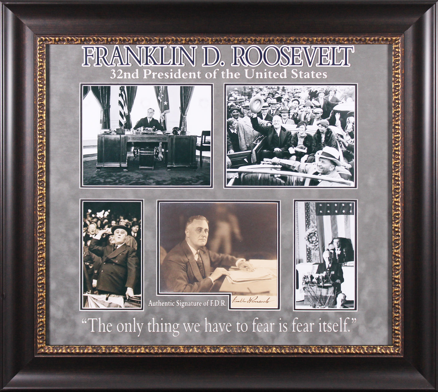 Franklin D. Roosevelt Signed 9.5x11 Harris & Ewing Framed Photo JSA #BB70176