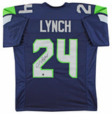 Marshawn Lynch Authentic Signed Navy Blue Pro Style Jersey Autographed BAS