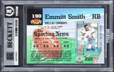 Cowboys Emmitt Smith Signed 1992 Stadium Club #190 Card Auto GM 10! BAS Slabbed