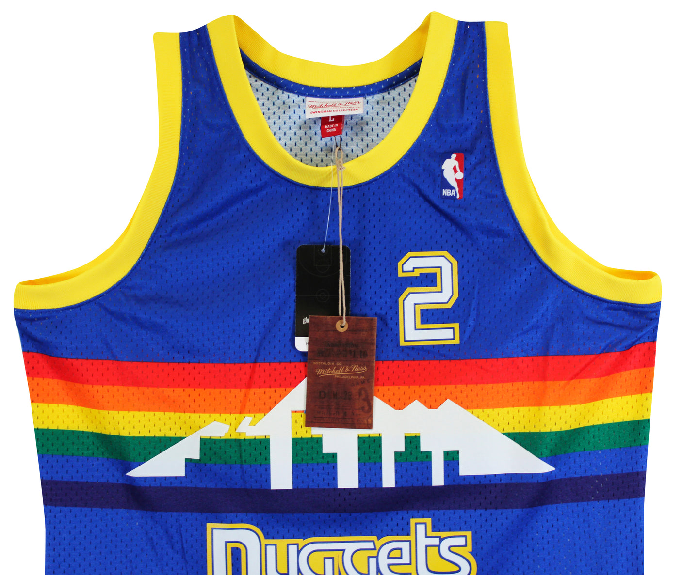 Nuggets Alex English "Career Stat" Signed Blue M&N 87-88 TB Jersey BAS #3W197629