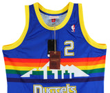 Nuggets Alex English "Career Stat" Signed Blue M&N 87-88 TB Jersey BAS #3W197629